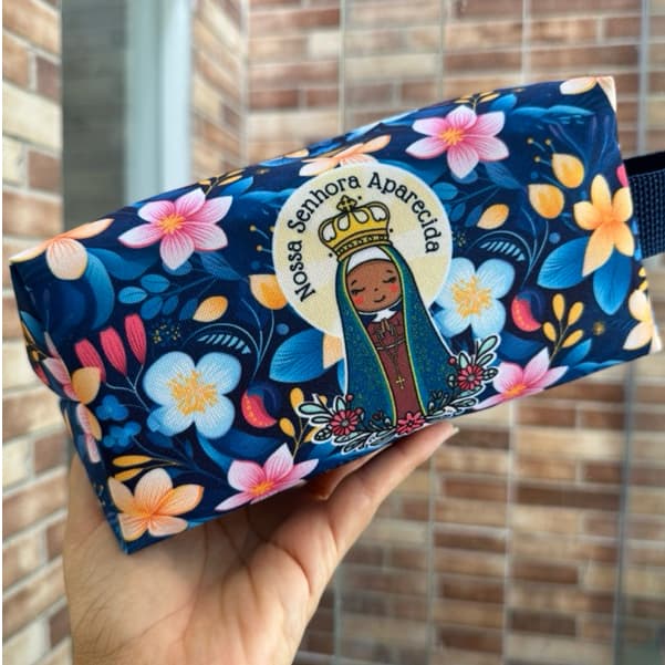 Necessaire bolsinha personalizada com nome, floral, nossa senhora, p/ presente, lembrancinha, útil