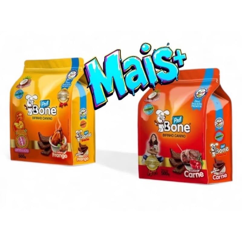 BIFINHO PRO BONE KIT CARNE + FRANGO Total 2 PACOTES 500G
