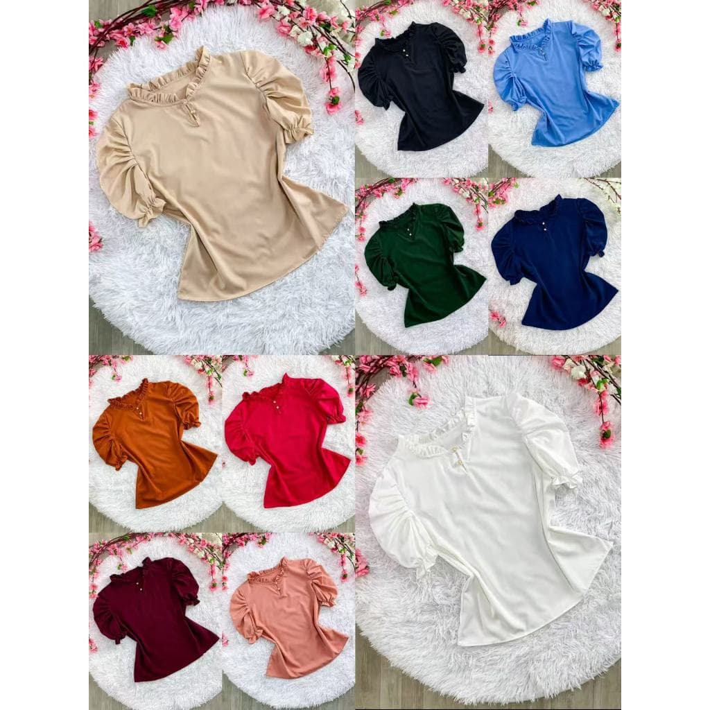 Blusa Feminina Elegância com Babados e Manga Bufante