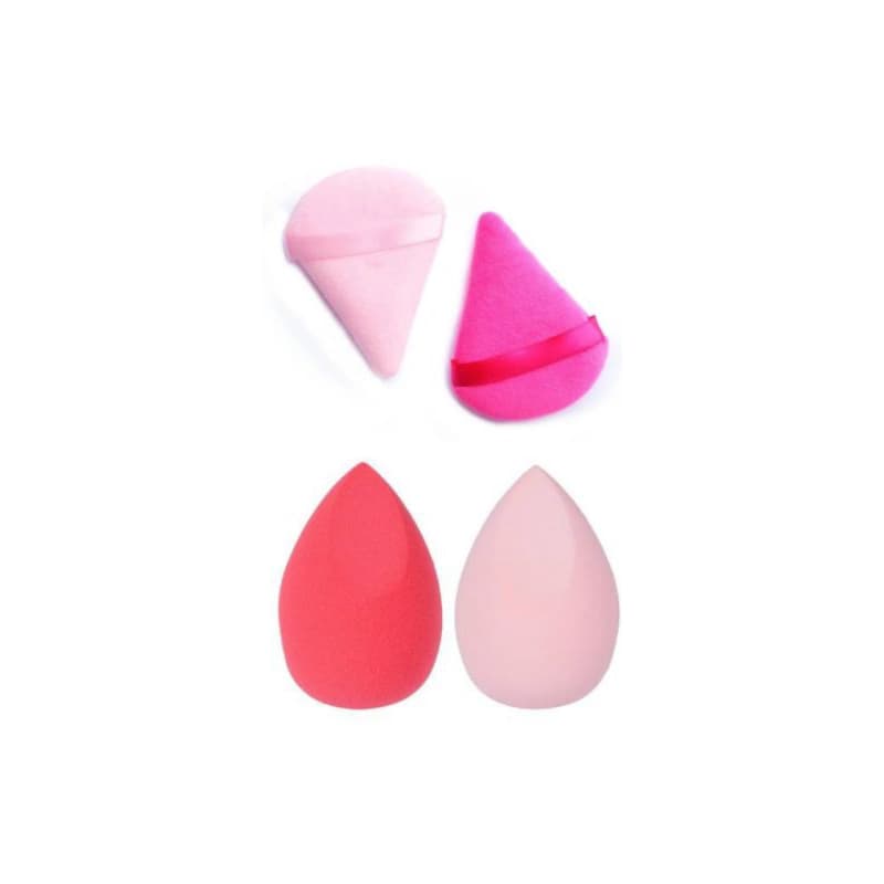 kit com 4 esponjas para maquiagem pó e base