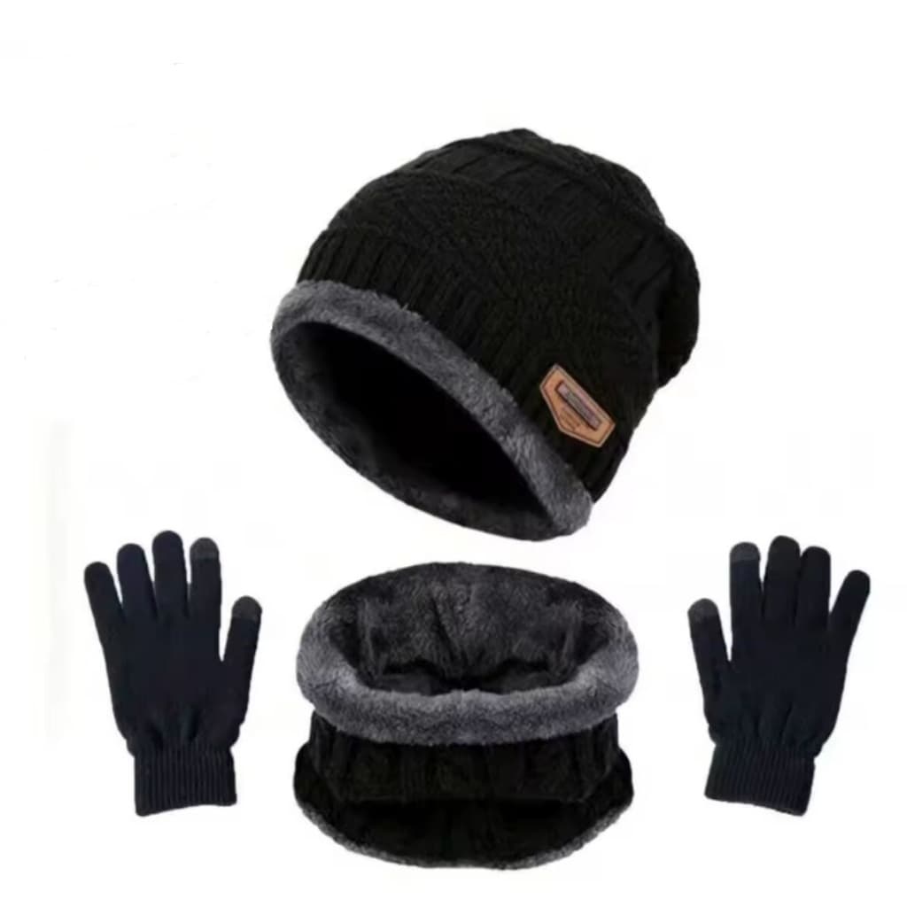 Conjunto Inverno Frio - Touca Cachecol e Luva Presente