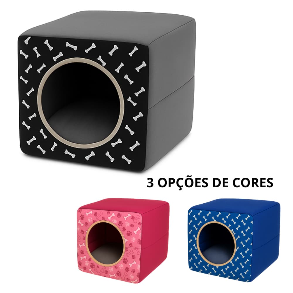 Cama Caminha Toca Iglu Grande 3 em 1 Pet Gato Cachorro Rosa Com Almofada Confortável Casinha