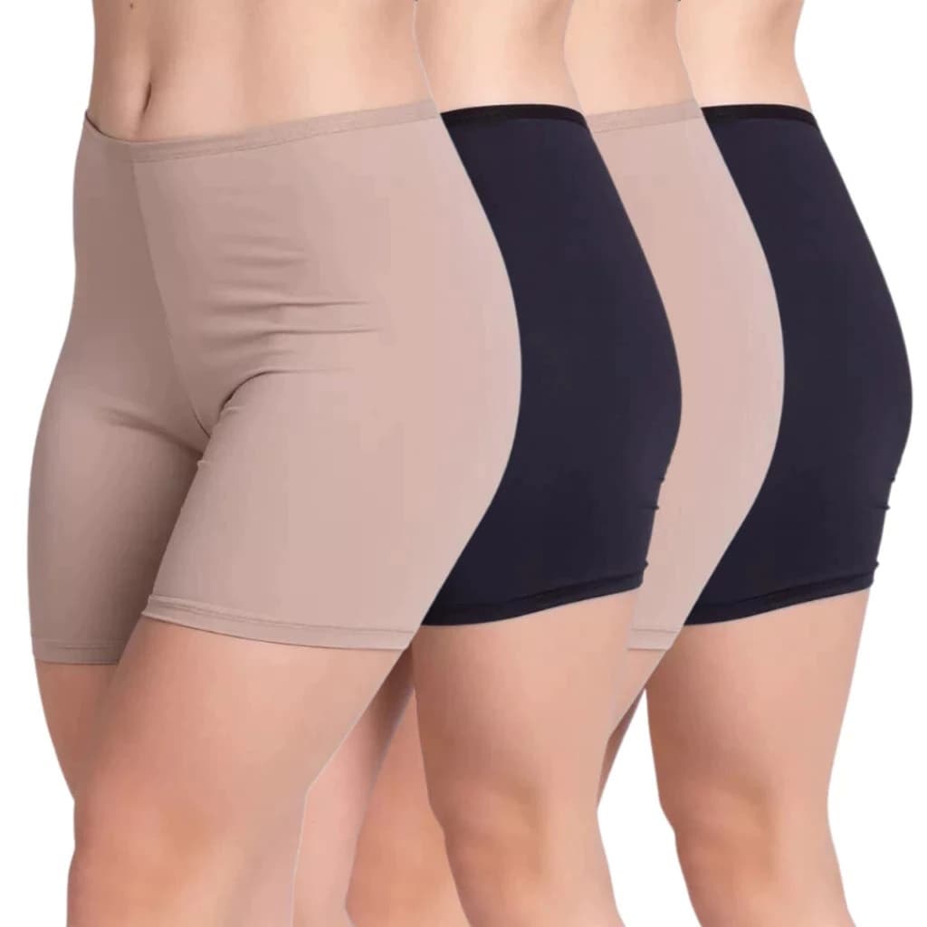 Kit 3 Short Feminino Segunda Pele Anágua  Cintura Alta – Ideal para Vestidos e Saias
