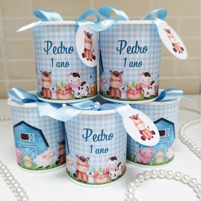 Tubolata Fazendinha 7x6 Lembrancinha Personalizada Festa Infantil Aniversário Maternidade TODO TEMA