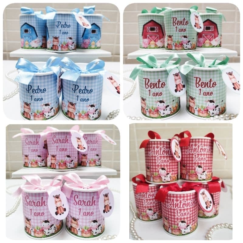 Tubolata Personalizada 7x6 Fazendinha varias cores Lembrancinha Festa Infantil Maternidade