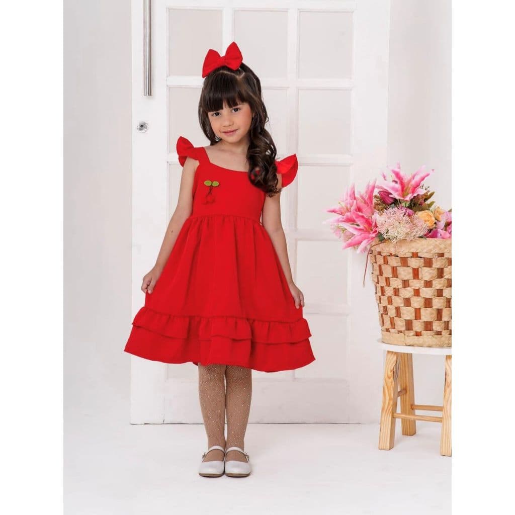 Vestido Vermelho Cerejinha - Alfaiataria