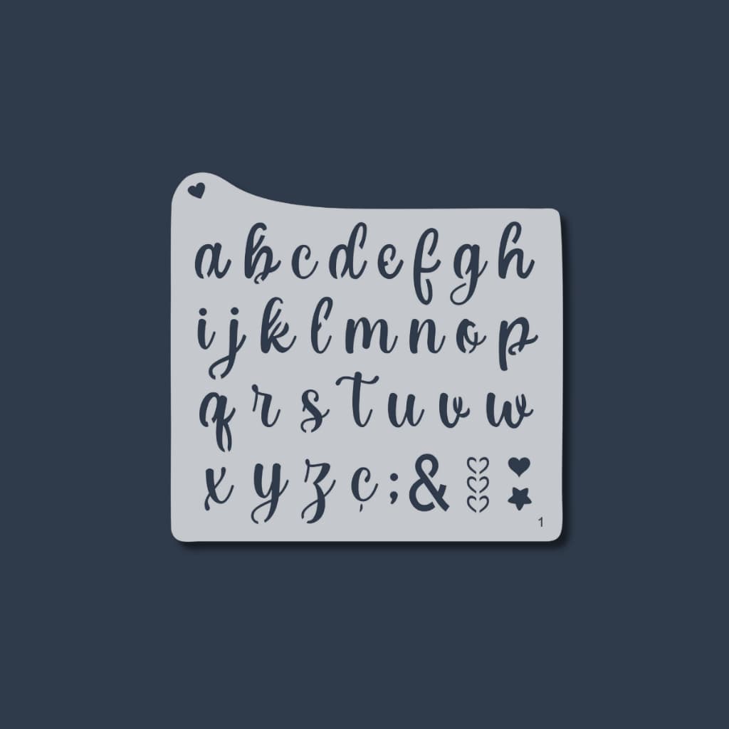 Stencil Molde Mini Alfabeto Letras Minúsculas Abecedário para Pintura Artesanato Infantil Pano Mdf