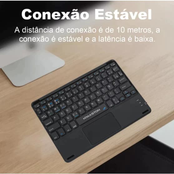 H'maston JP105 Teclado UltraFino Bluetooth Portátil Para Tablet Celular com TouchPad