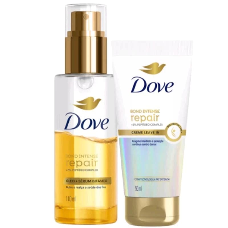 Kit Dove Tratamento Capilar Óleo Sérum Bifásico 110ml + Bond Repair Leave-in 50ml