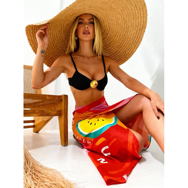 Saia Feminina Envelope Longa Transpassada Elegante com  Amarração Varias Estampas Moda Feminina. 004