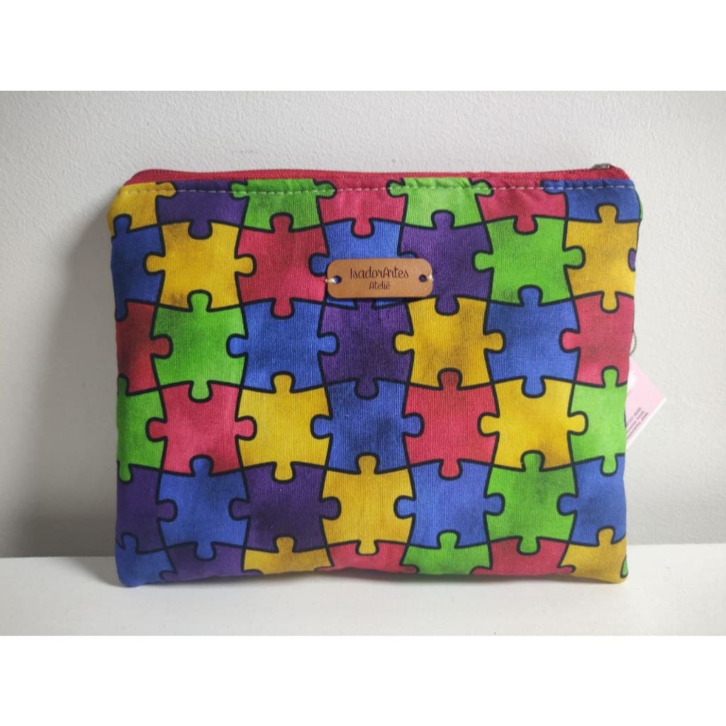 Necessaire Vibrante com Design de Quebra-Cabeça Organizador Unissex PEÇA UNICA EXCLUSIVA