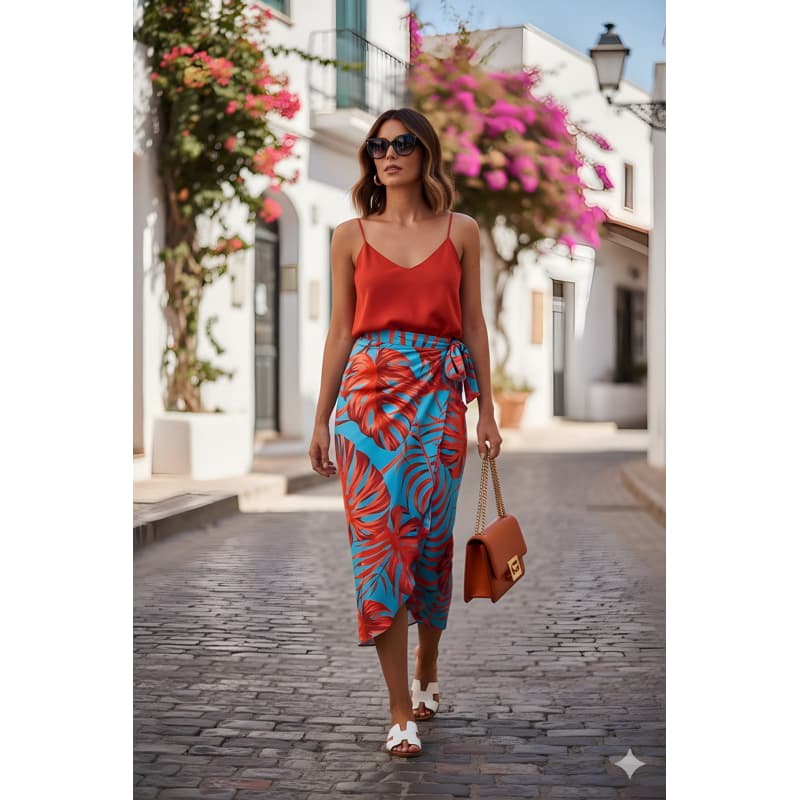 Saia Envelope Maxi Transpassada de Amarrar Moda Blogueira inverno e verão