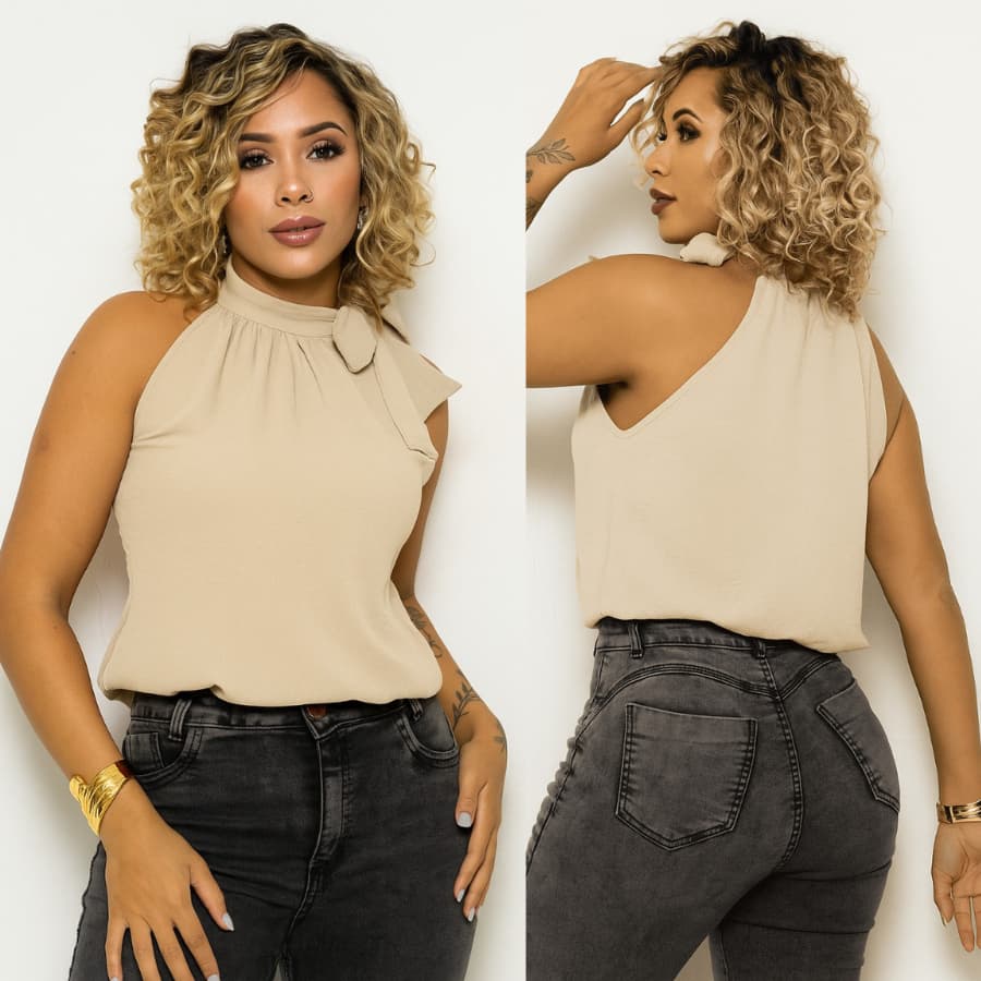 BLUSA REGATA CAVADA GOLA ALTA DUNA  LANÇAMENTO
