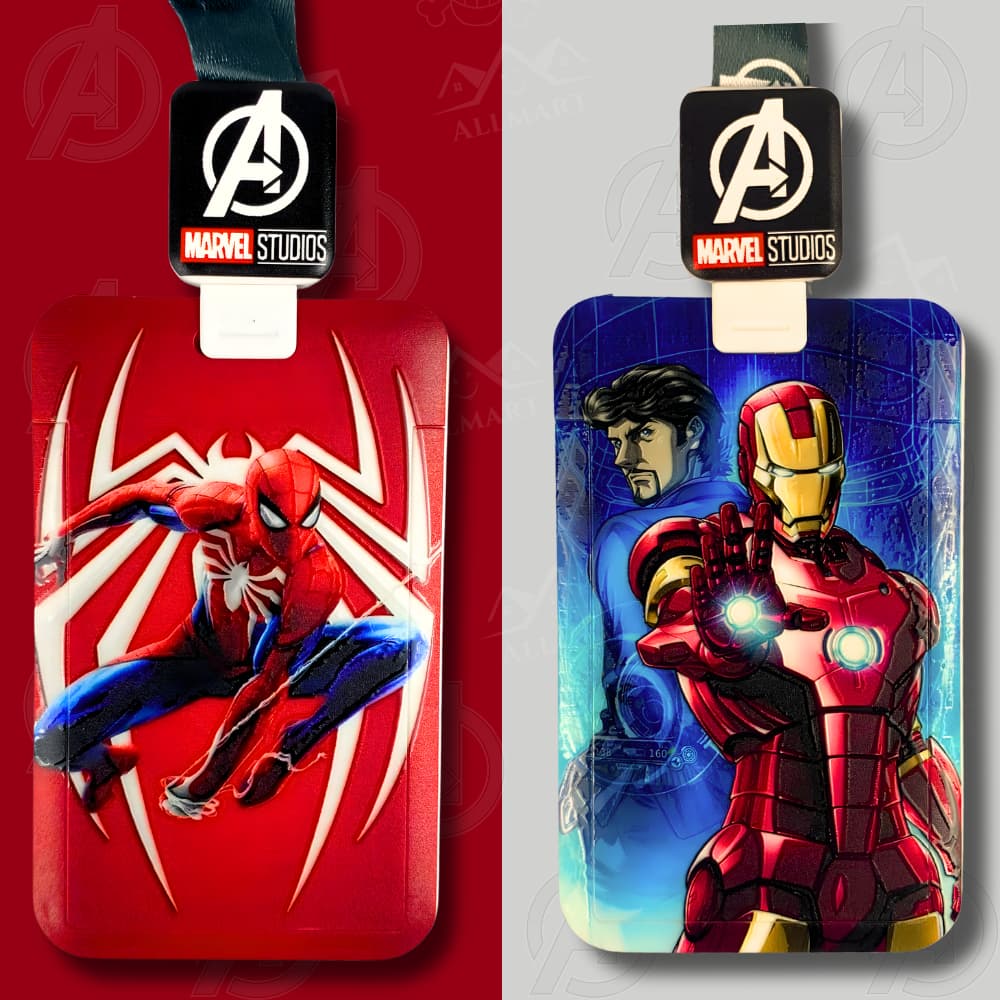 Porta Crachá Vingadores Com Roller Clip | Papelaria Fofa Kawaii | Acessório Escolar e Trabalho