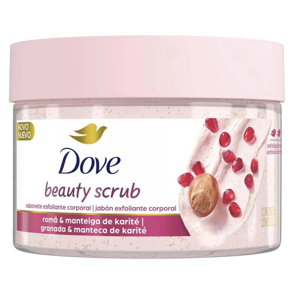 Dove Beauty Scrub – Sabonete Esfoliante Romã & Manteiga de Karité 280G | Renova, Hidrata e Ilumina
