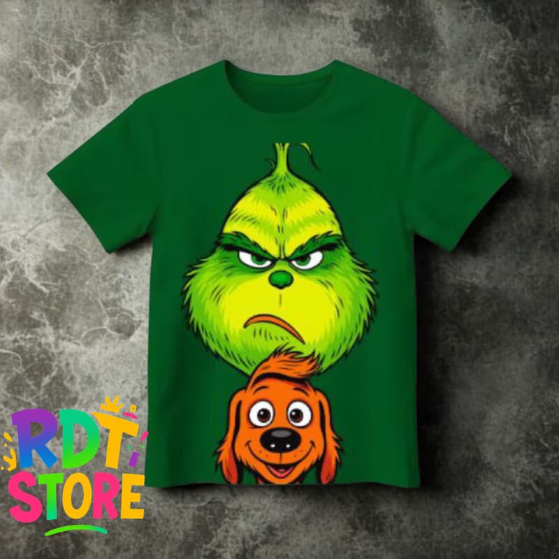 Camiseta Infantil Estampa Personalizada The GRINCH moods Manga Curta 100% Algodão