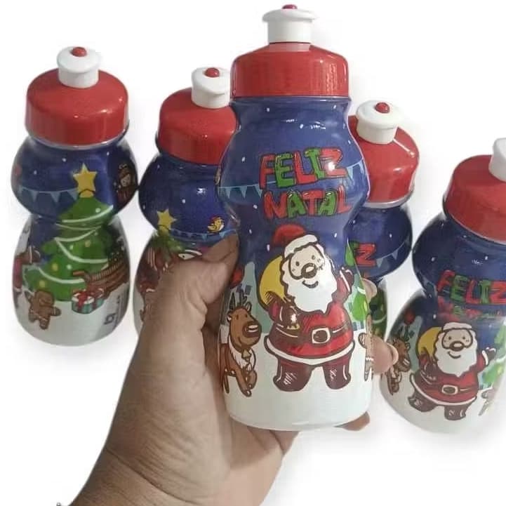 kit60/70/80/90  Garrafinha personalizada Feliz natal De Plástico Lembrancinha