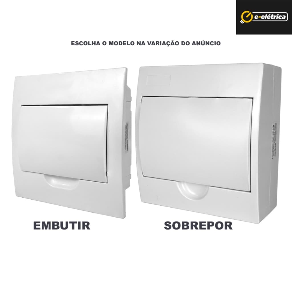 Quadro Caixa de Dristribuição Centrinho para 8 disjuntores Enerbras