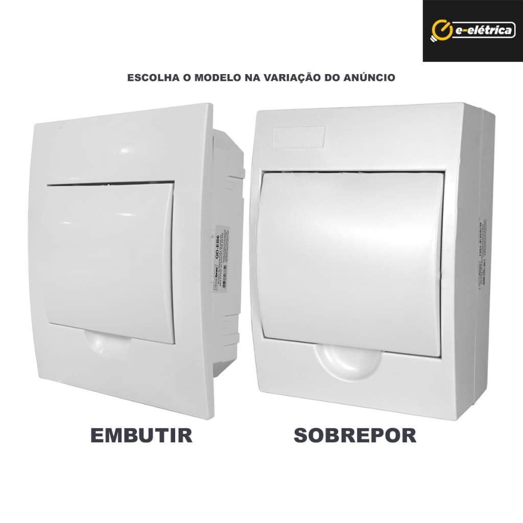 Quadro Caixa de Dristribuição Centrinho para 6 disjuntores Enerbras