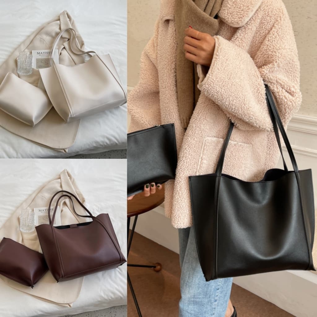 Bolsa Feminina Casual Grande Bolsa de Ombro Elegante Estilo Clássico