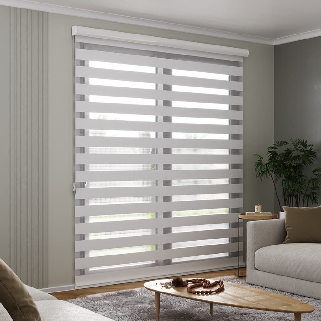 Persiana Double Vision com Bandô 1,10m x 2,20m Altura Porta Cortina Zebra Dupla Fácil Instalação
