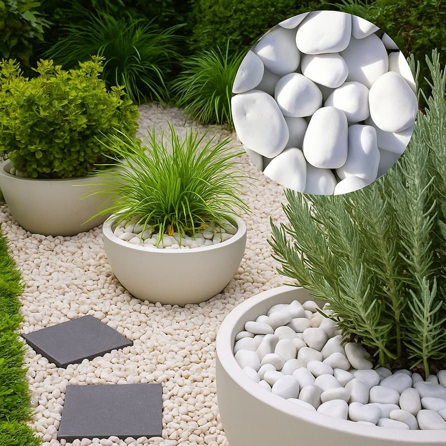 Pedra Branca Dolomita Para Decoração de Vasos e Jardim Ornamental N°1