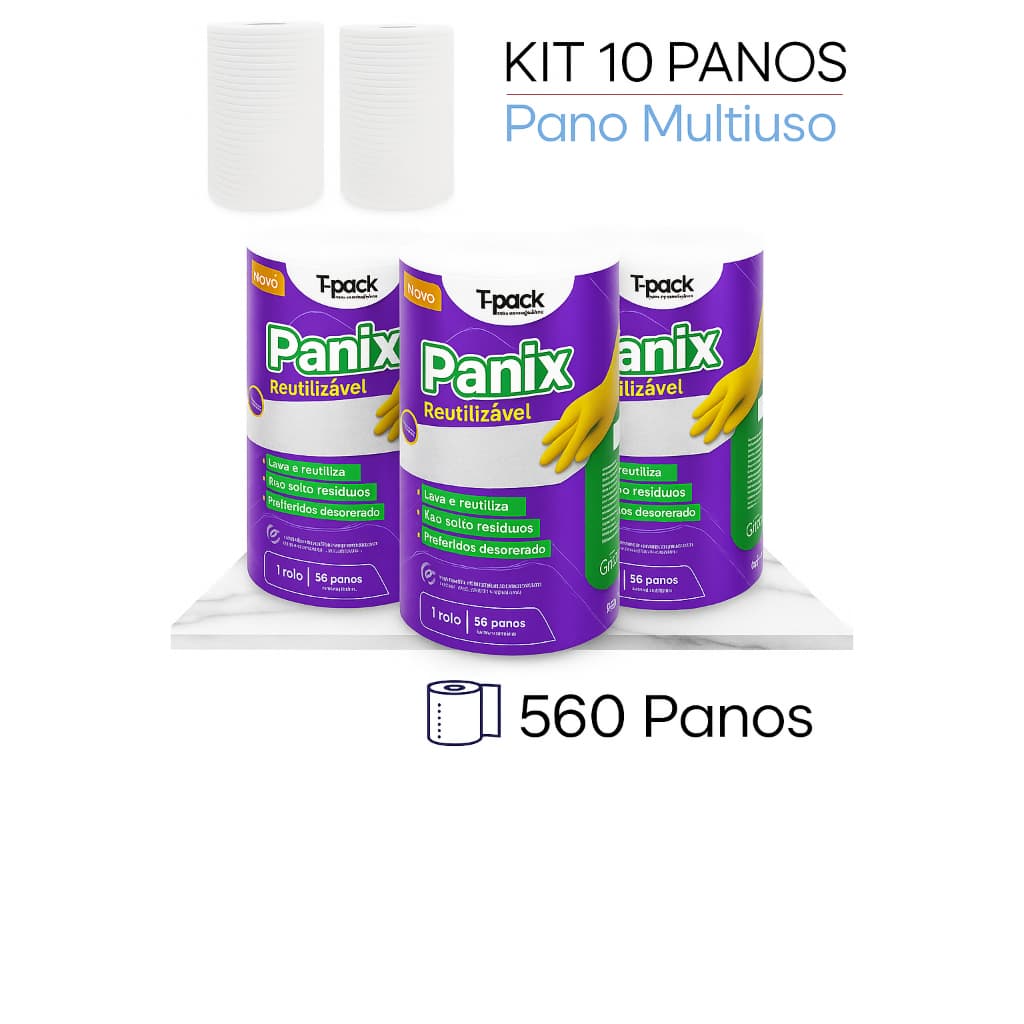 Kit 10 Panos panix Multiuso Reutilizável Manicure Com 560 Toalhas