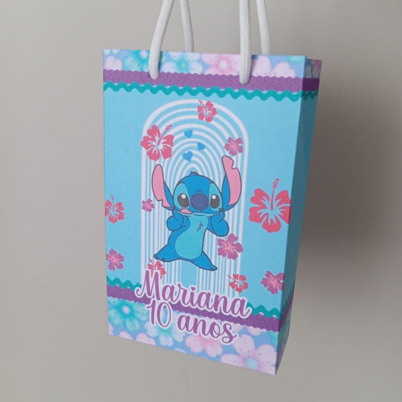10 | 20 | 30 Sacolinhas Surpresa Lembrancinha Personalizada Stitch - PEGUE E MONTE - Com Nome e Idade /sacolinha pequena