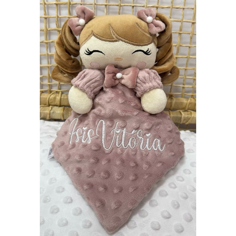 Naninha Com Cachos com nome com prendedor de chupeta