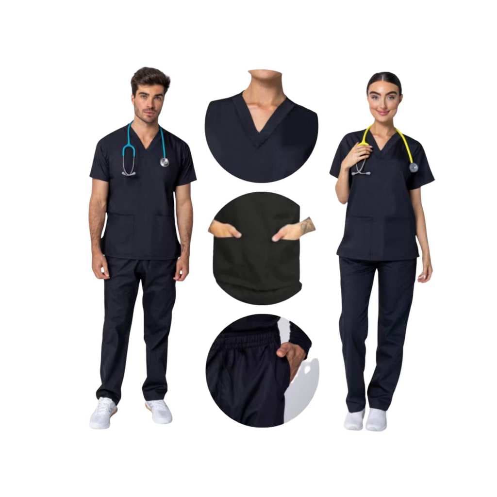 Pijama Cirúrgico GABARDINE Scrub Feminino Masculino Conjunto Pijama Hospitalar PREMIUM