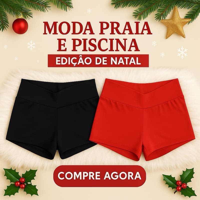 short segunda pele para dormir  praia piscina moda natalina