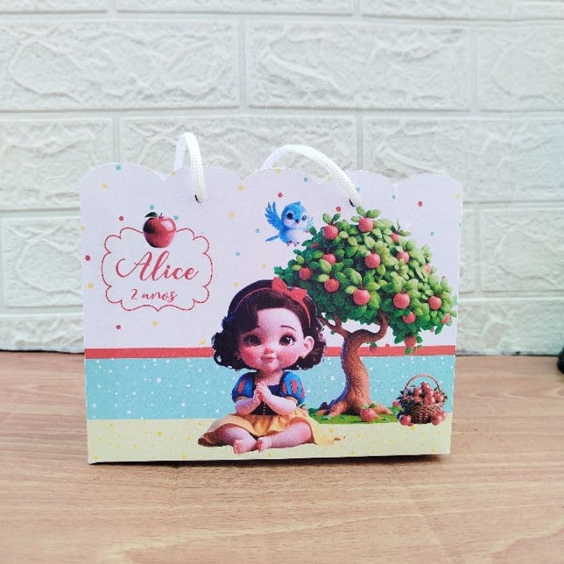 Pegue e Monte- Sacolinha Personalizada Lembrancinha Festa Branca De Neve Cute Baby