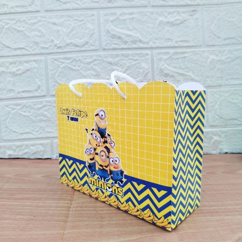 Pegue e Monte- Sacolinha Personalizada Lembrancinha Festa Minions Meu Malvado Favorito