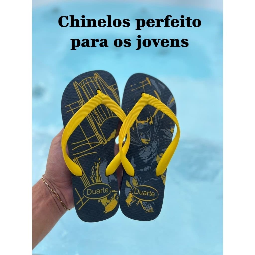 LANÇAMENTO CHINELO JUVENIL MACIO E CONFORTAVEL HEROIS