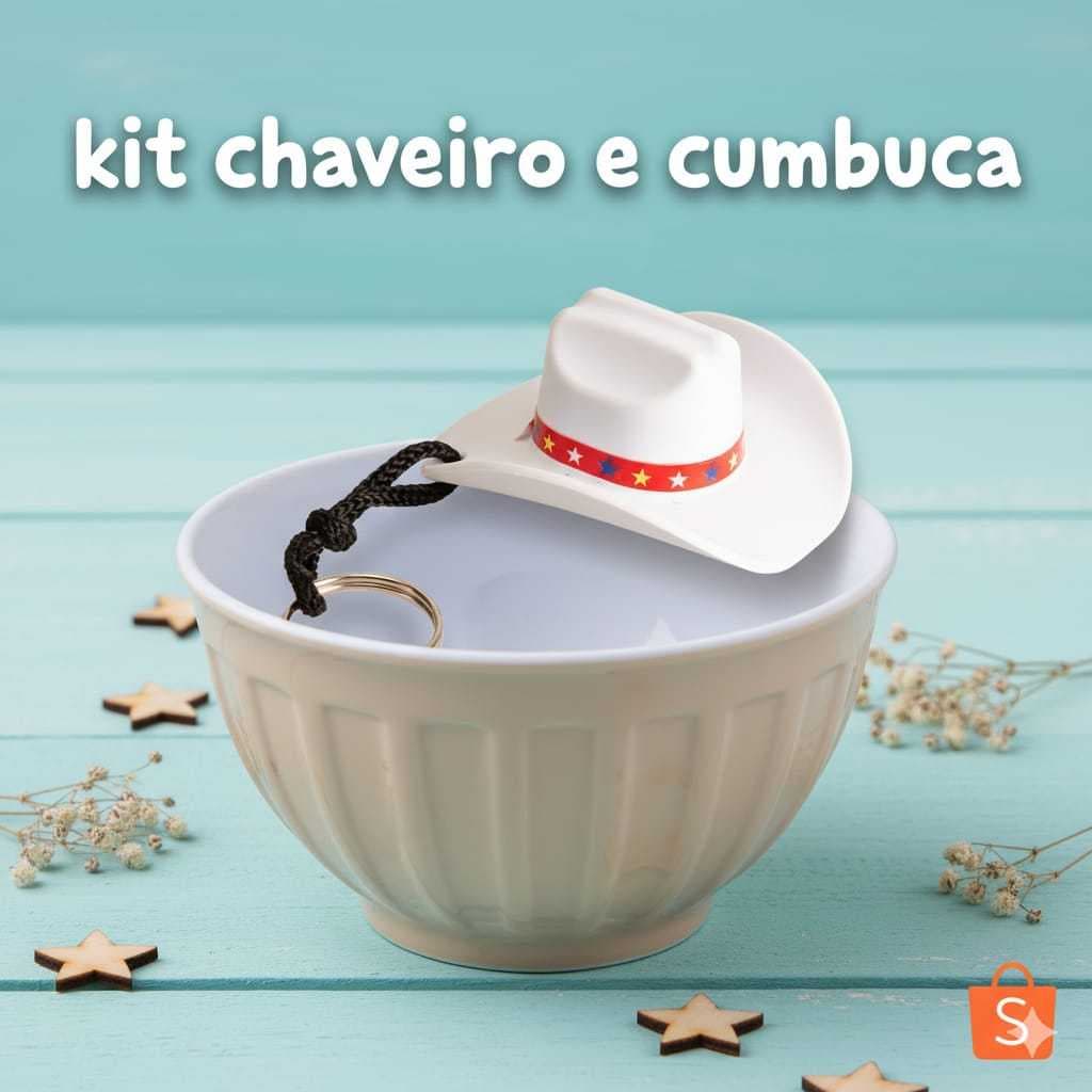 Cumbuca para caldos e sopas chaveiro chapéu de plástico kit 2 unidades