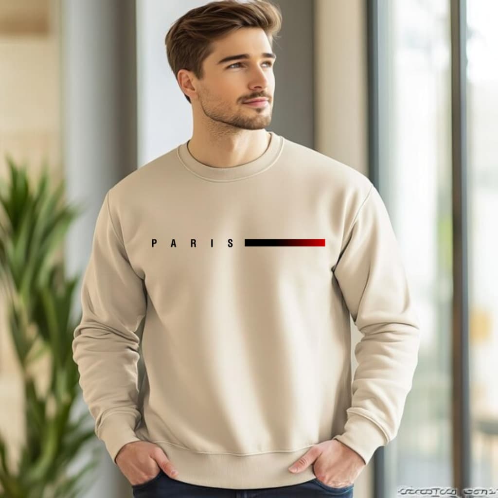 Blusa de Frio Moletom Gola Redonda com Estampa Paris