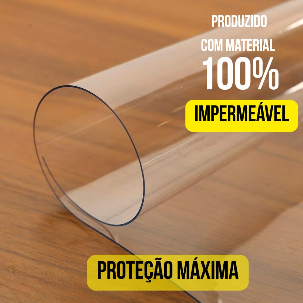 Toalha de Mesa de Plástico Transparente Cristal – Para 4, 6 ou 8 Lugares