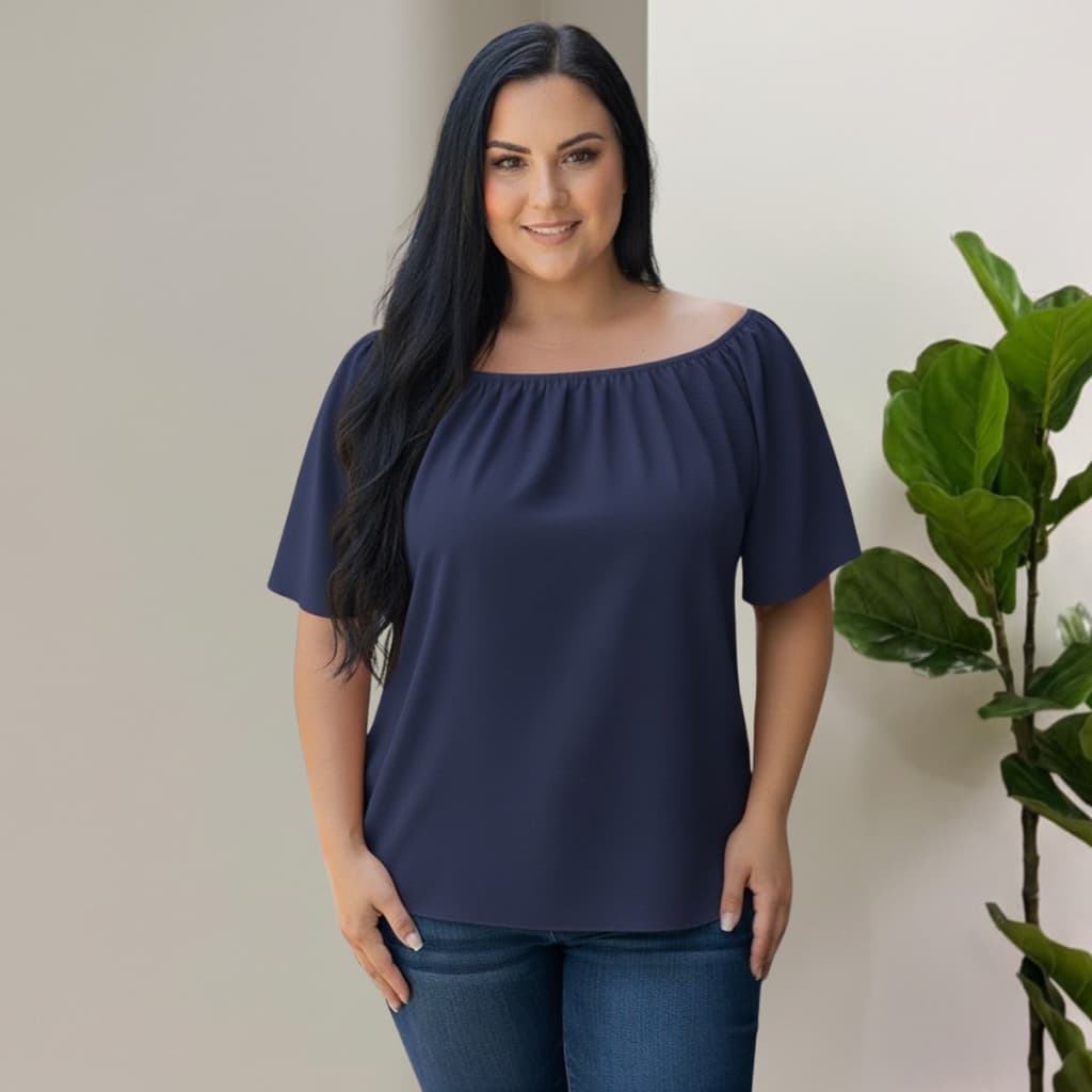 Blusa Plus Size Ciganinha Feminina Ombro a Ombro Duna Soltinha Verão Elegante