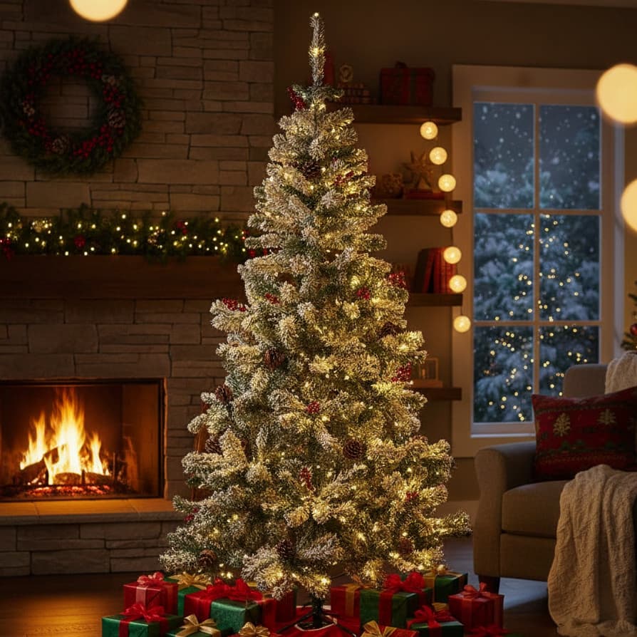 ✨ Árvore de Natal Pinheiro Nevada 1,80m Luxo Grande 611 Galhos Enfeitada Natalina