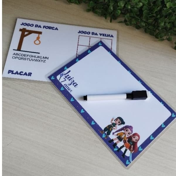 Kit 10/15/20/25/30 Lousas Mágica + Caneta Com Apagador Lembrancinha Festas Infantil-QUALQUER TEMA