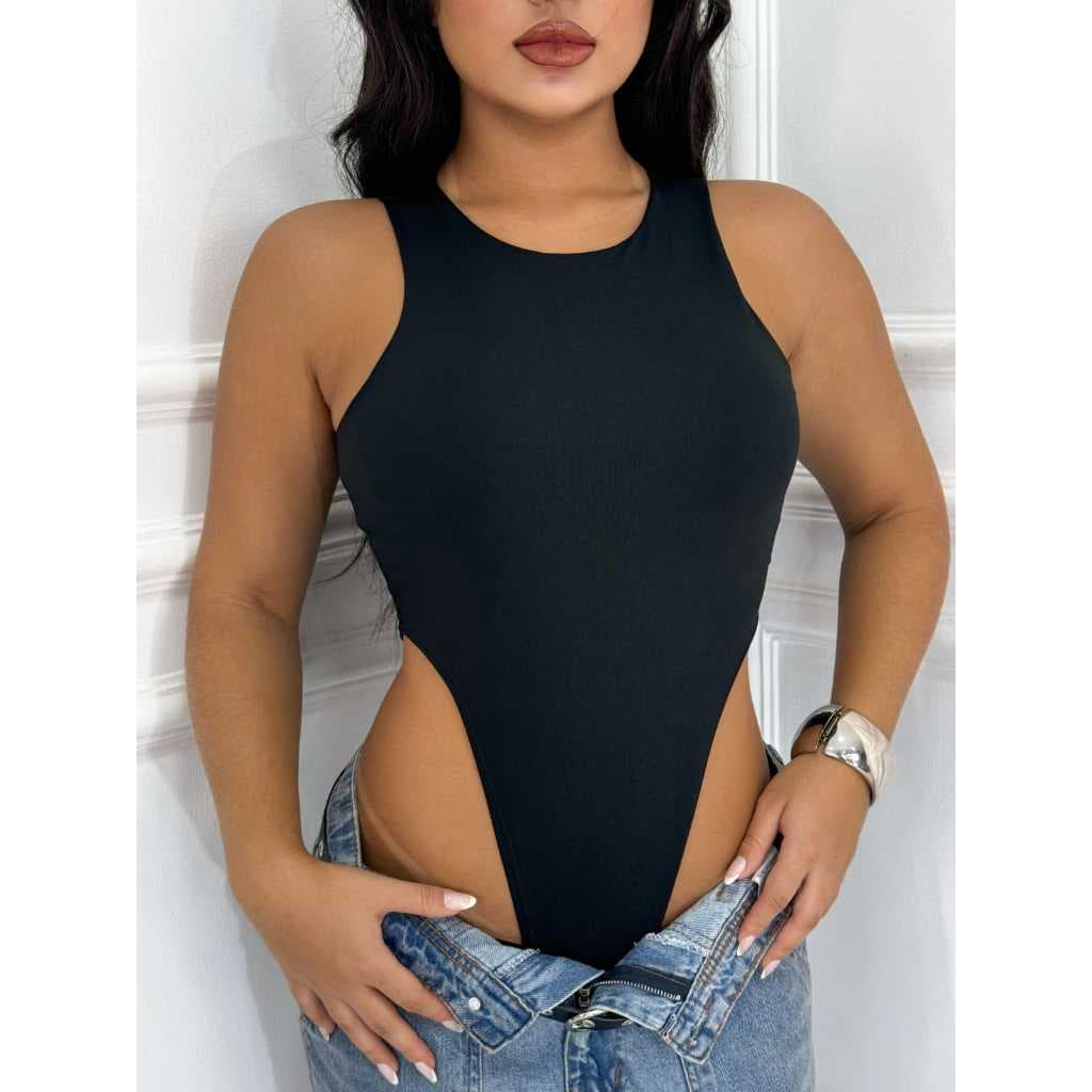 Body Feminino Regata Cavado Asa Delta Sem Bojo  Suplex Premium, Modelagem Perfeita Super Confortável