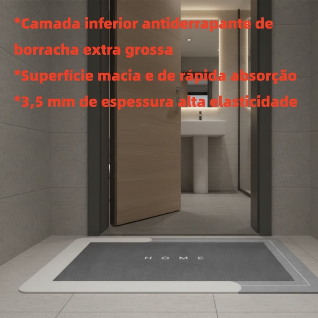 Tapete 40x60cm De Banho Antiderrapante Absorvente De Água Com Padrão De Pedra Para Banheiro