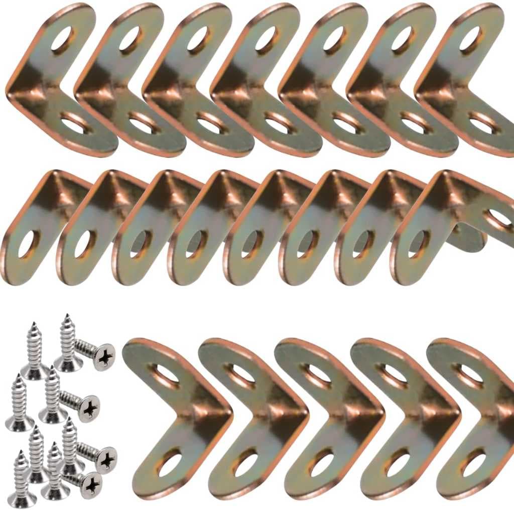 Kit 50 Cantoneira L Reforço para Moveis Cantoneira L Cantoneira p/ Moveis 2cm c/ 100 Parafusos