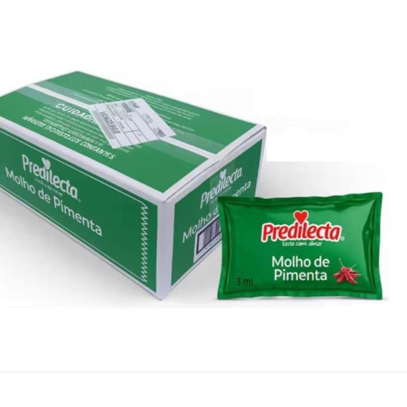 Molho de Pimenta Sachet Predilecta 1cx 144uni (1 caixa com 144 unidades)