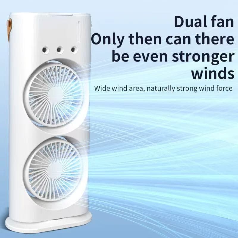 Ventilador Umidificador Duplo Torre 3 Velocidades Portátil Climatizador Ar Condicionado USB