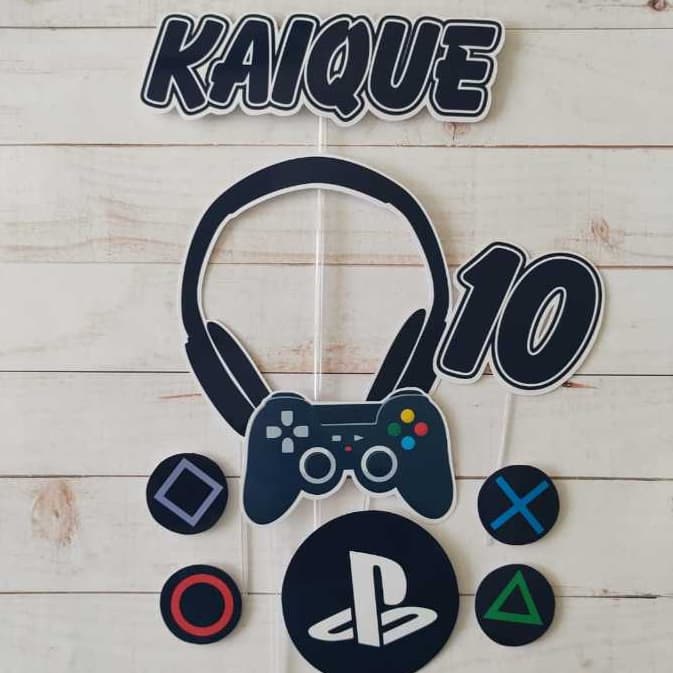 Topo de Bolo Video Game - Personalizado/Topo de bolo/VÁRIOS TEMAS.
