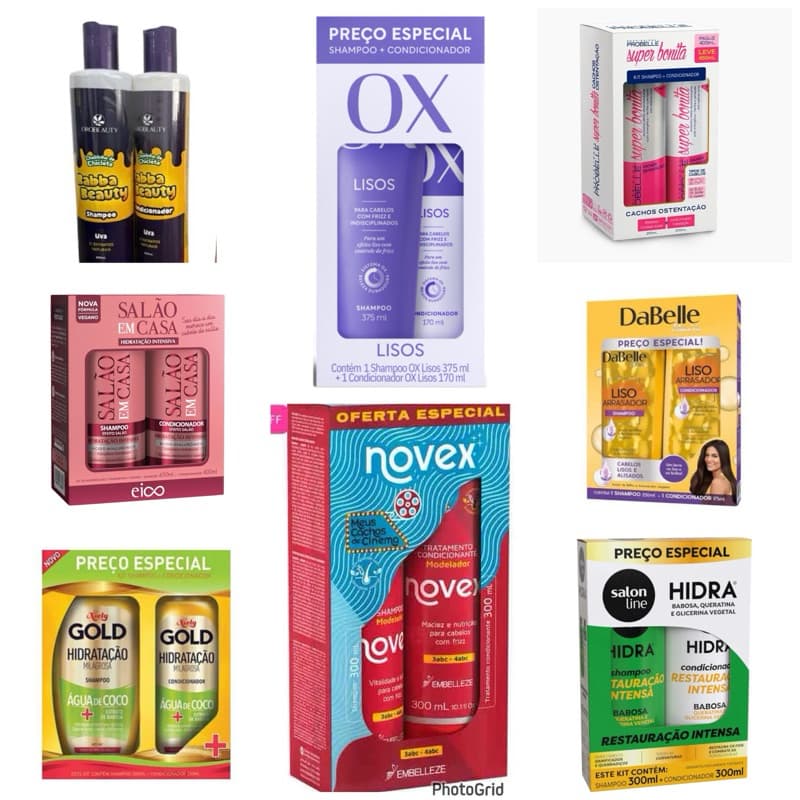 kits shampoo e condicionador - novex, seda, eico , ox ,dabelle , probelle , salon line , kit Desamarelador