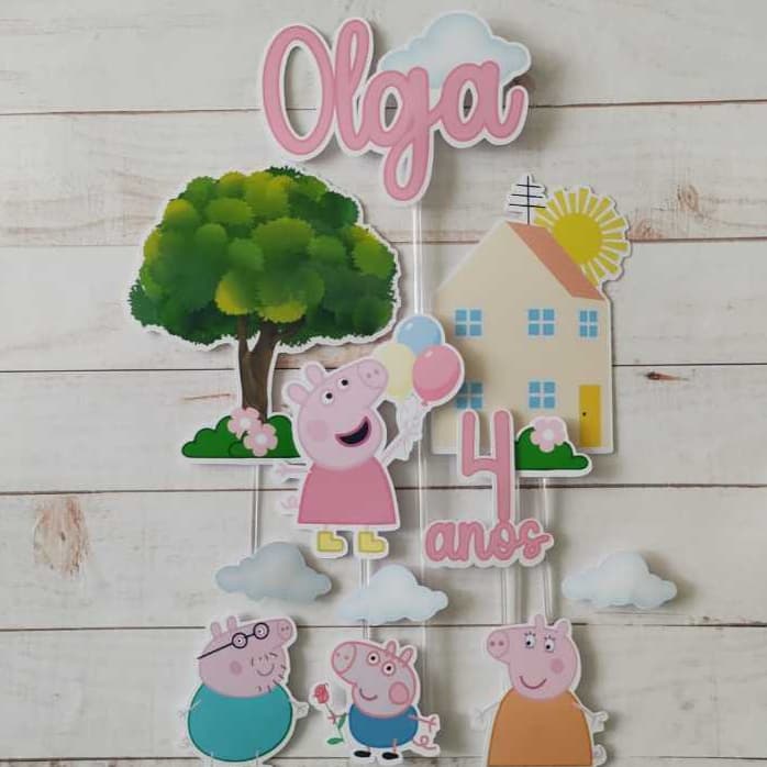 Topo de Bolo Peppa Pig Personalizado/Topo de bolo/VÁRIOS TEMAS.