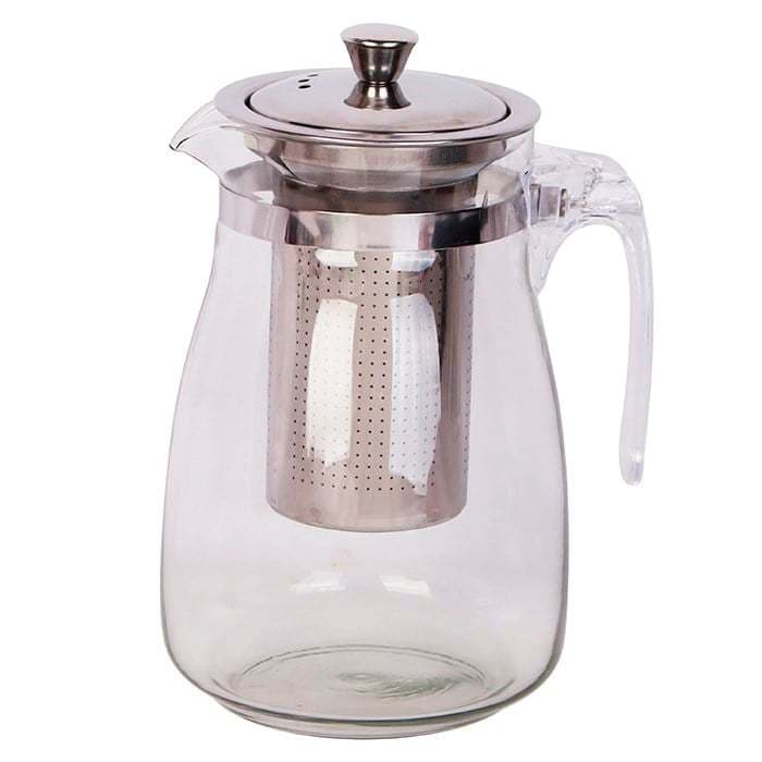 Chaleira de vidro com Infusor de Inox 900ml ou 650ml Para fazer Chá e preparos Com Tampa