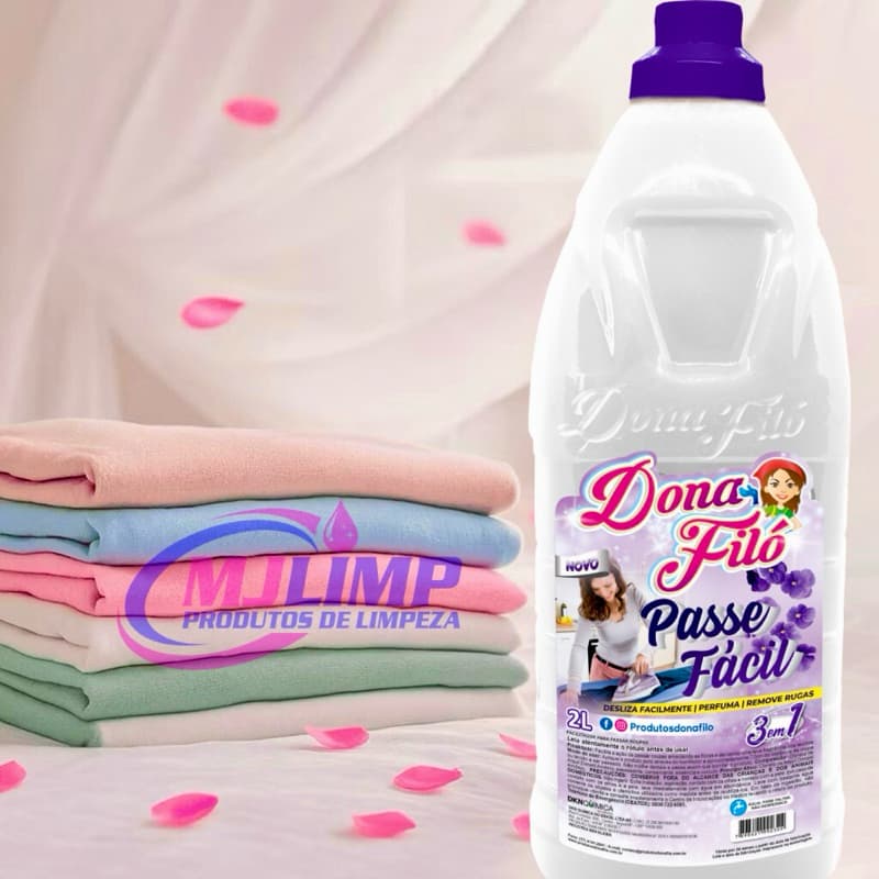 Facilitador de Passar Roupas Passe Fácil Dona Filó 2 Litros – Perfuma Facilita e Desamassa Tecido